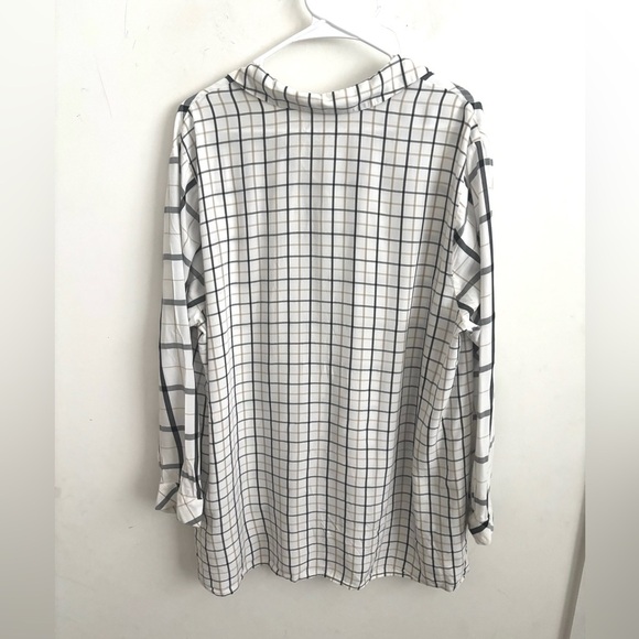 J.Jill Women’s Button up 2X Plaid Blouse Minimalist Workwear Mature Classic - Picture 2 of 6